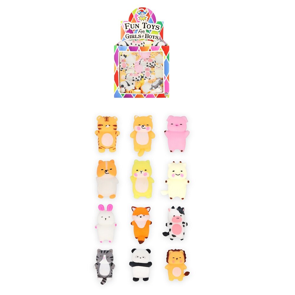 Squishy liggende dieren 4 cm