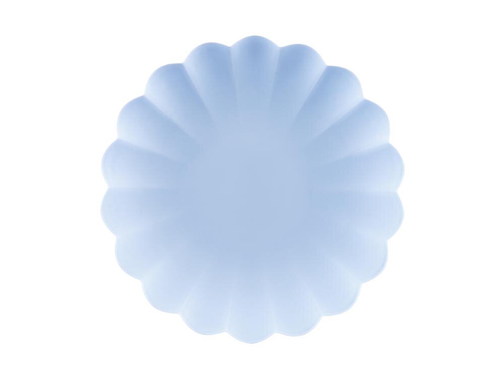 Plastic Borden, Pastelblauw 22 cm 4 stuks