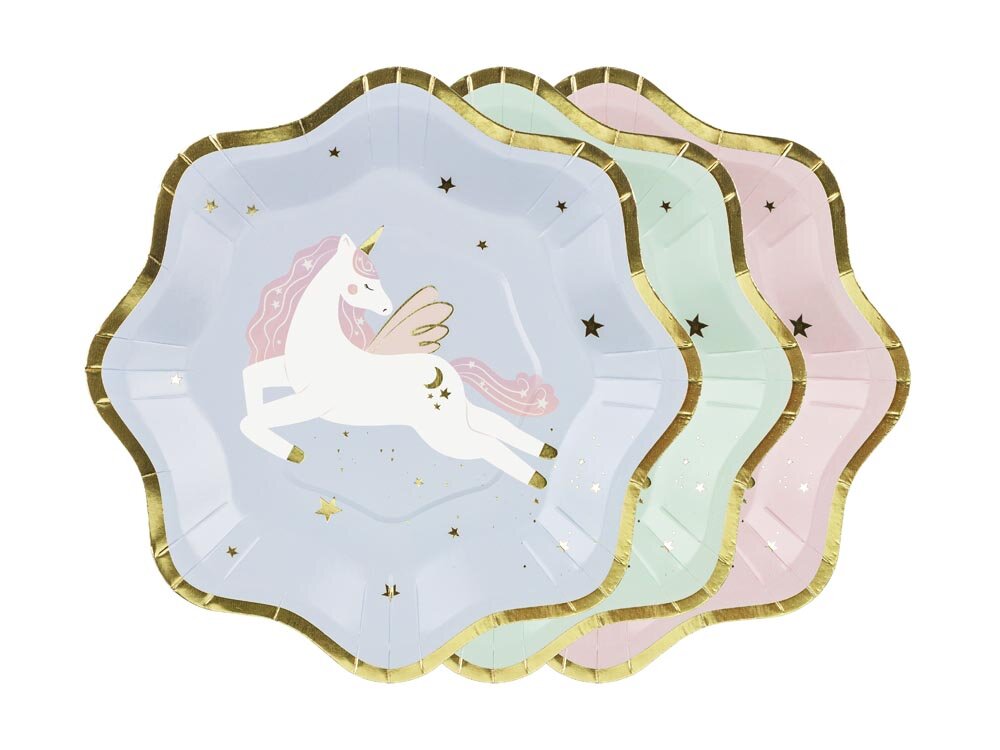 Eenhoorn Bordjes 18 cm, 6 stuks