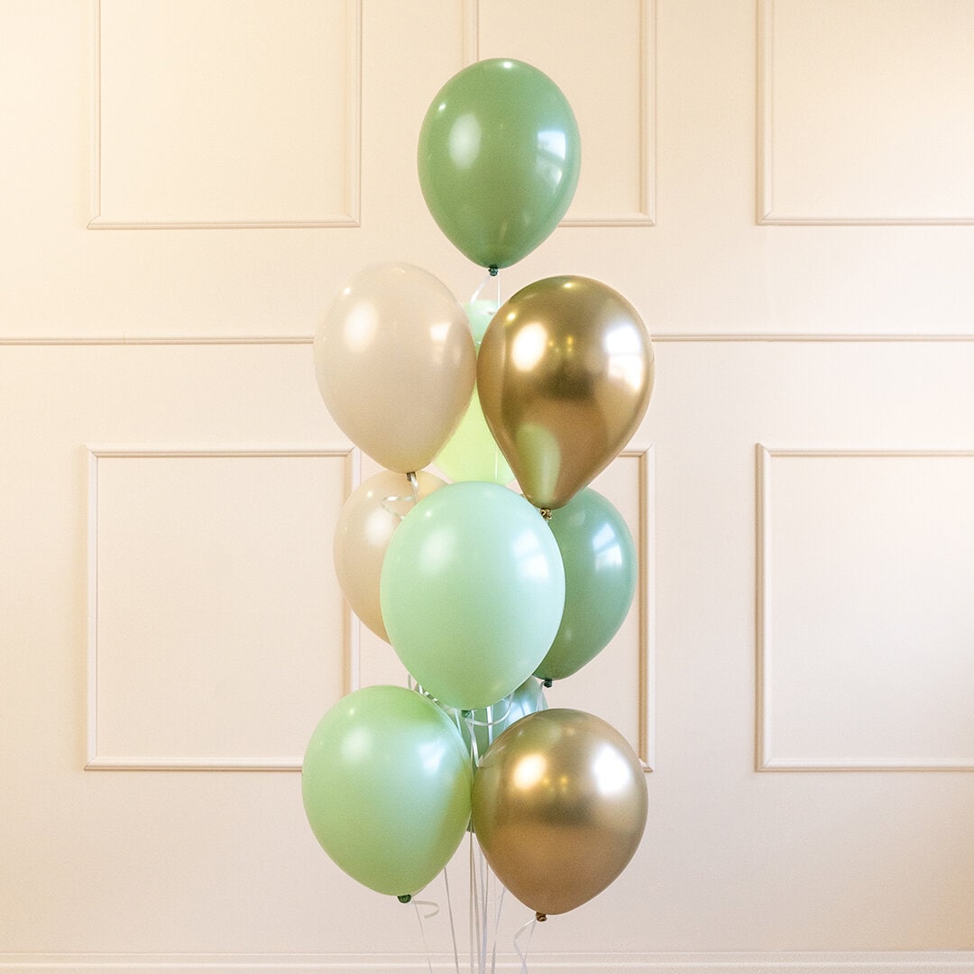 Ballonmix Groen & Goud 10 stuks