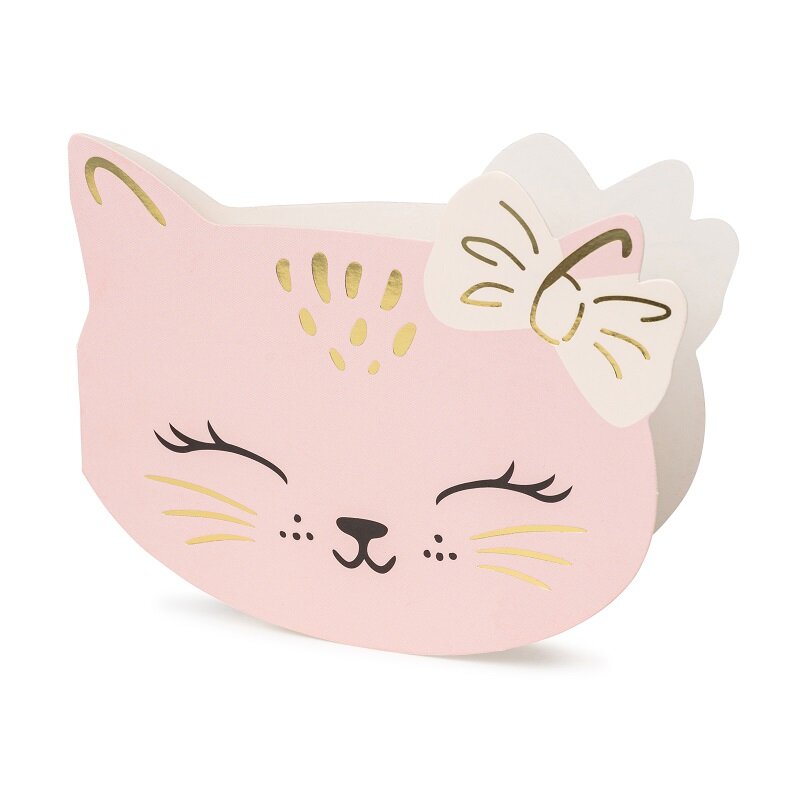 Cat Paws - Uitnodigingskaartjes met enveloppen 6 stuks