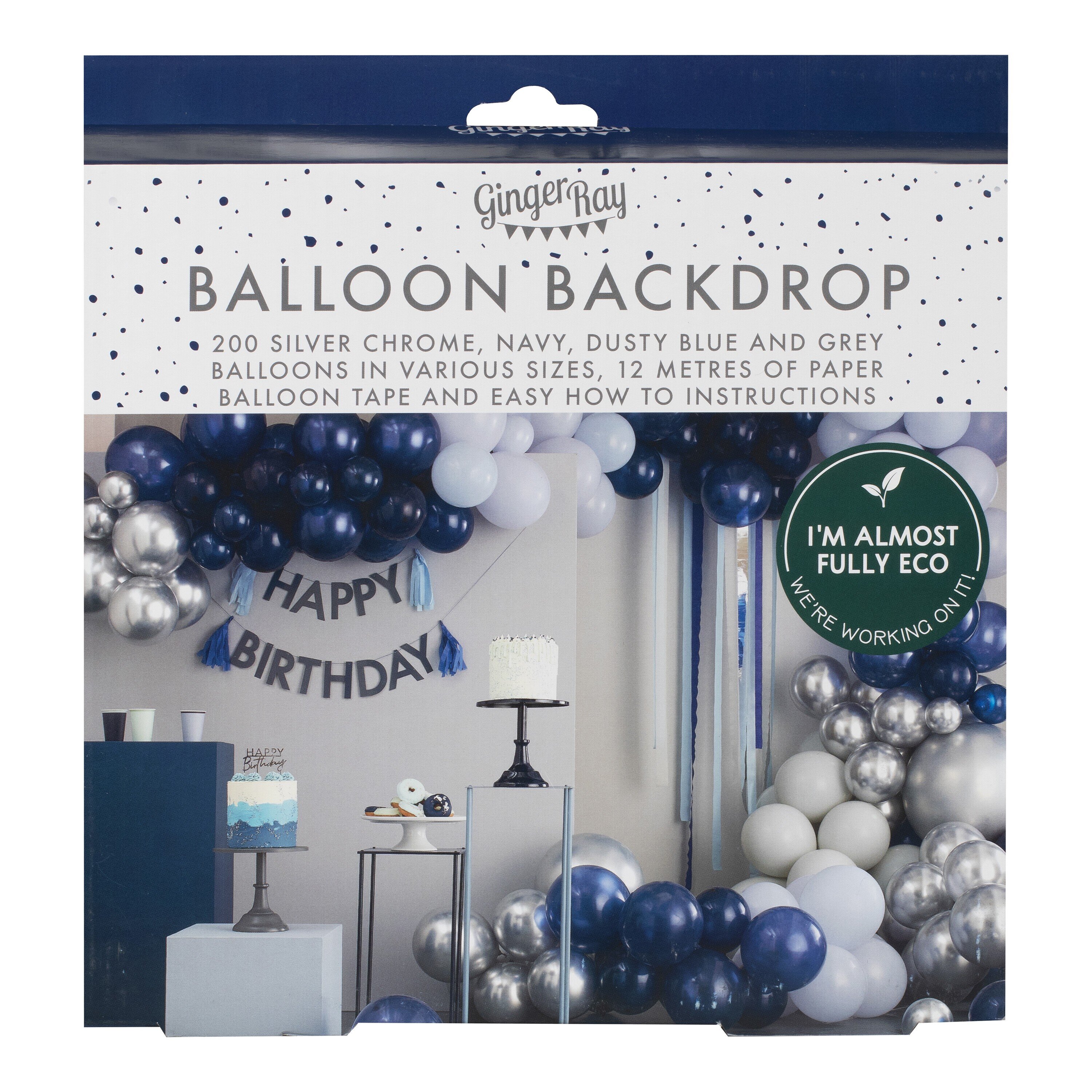 DIY Deluxe Ballonnenboog - Zilver, Blauw en Donkerblauw