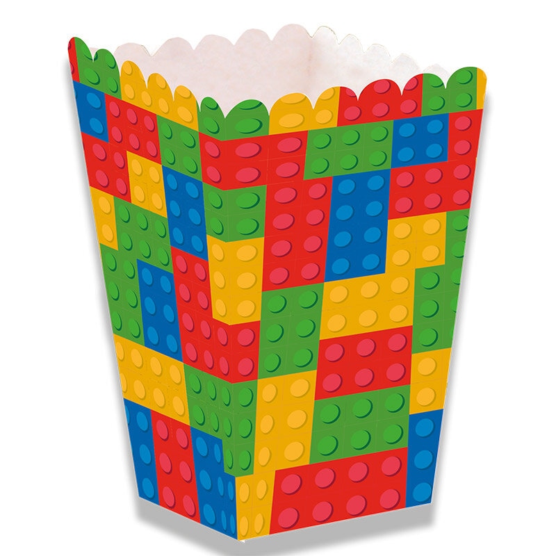 Blokjes Popcornbakje 12 x 5 cm
