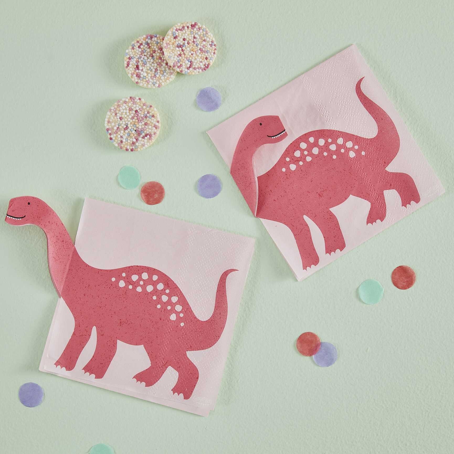 Dinosaur Roar Pink - Servetten 16 stuks