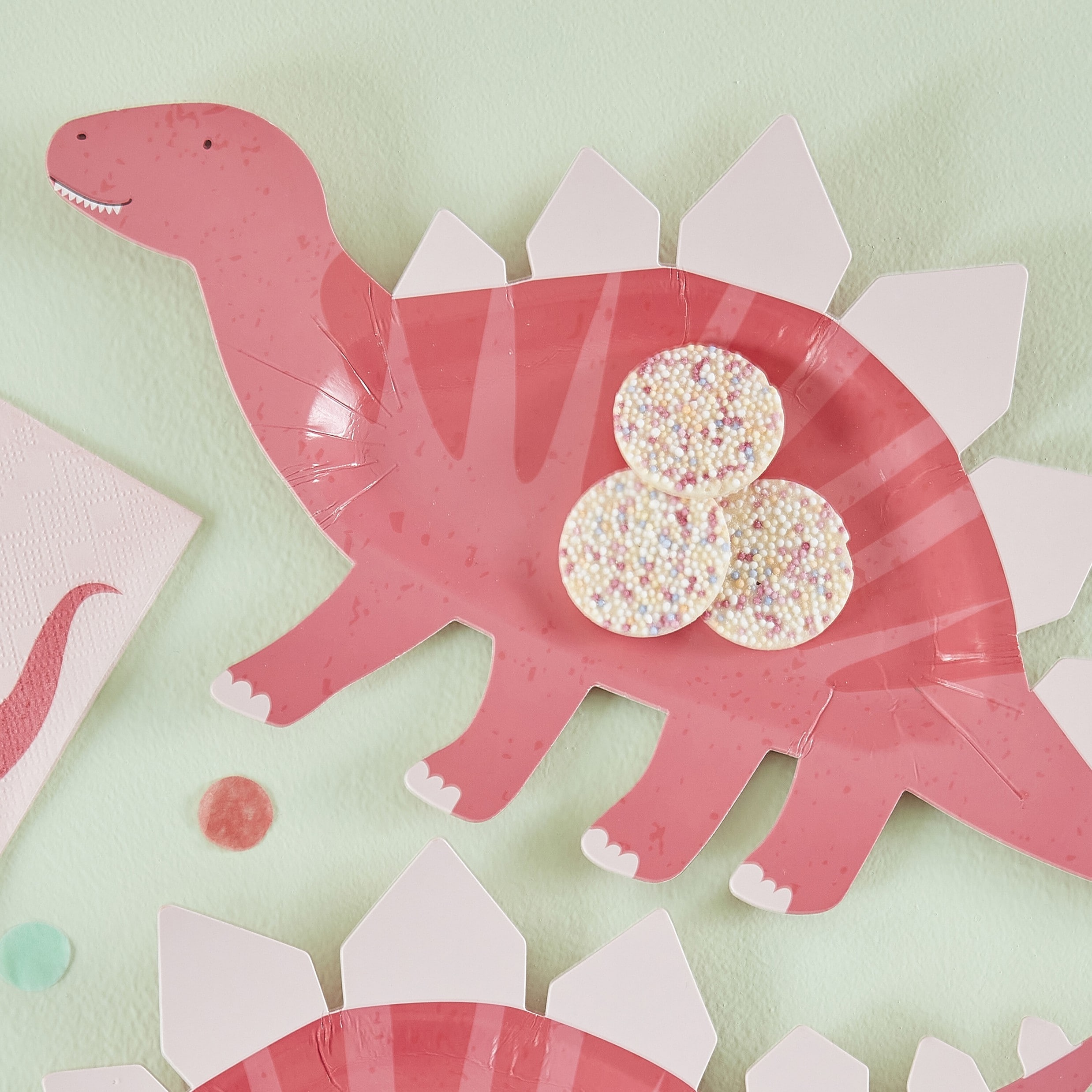 Dinosaur Roar Pink - Bordjes Stegosaurus 8 stuks