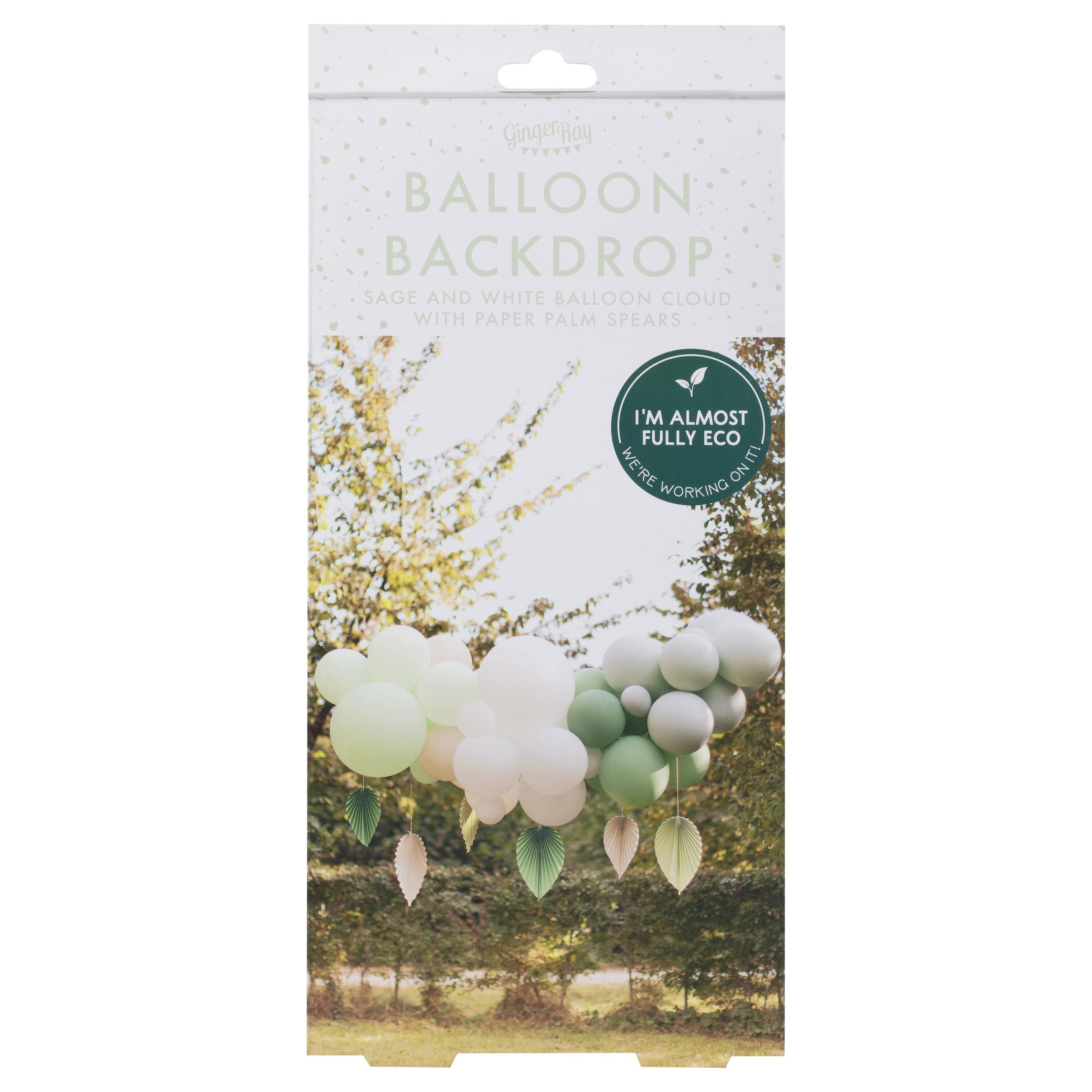 DIY Ballonnenslinger - Groen/Wit met palmbladeren