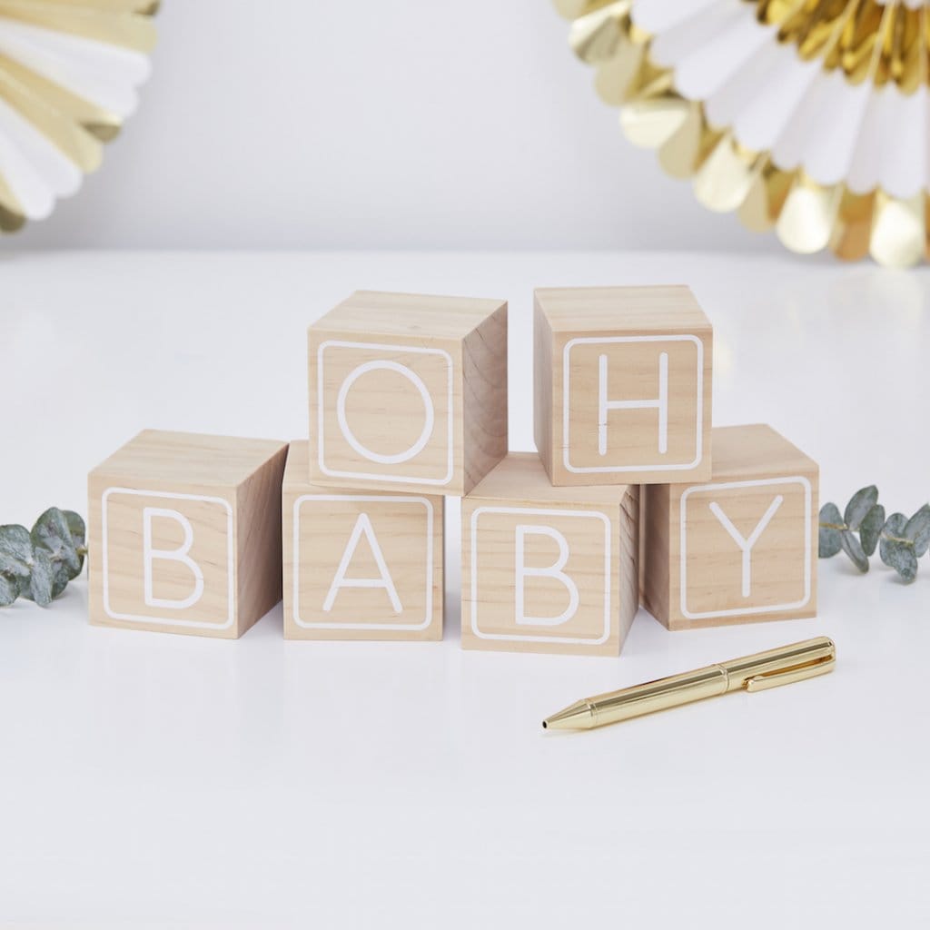 Oh Baby - Houten blokken Gastenboek voor Babyshowers