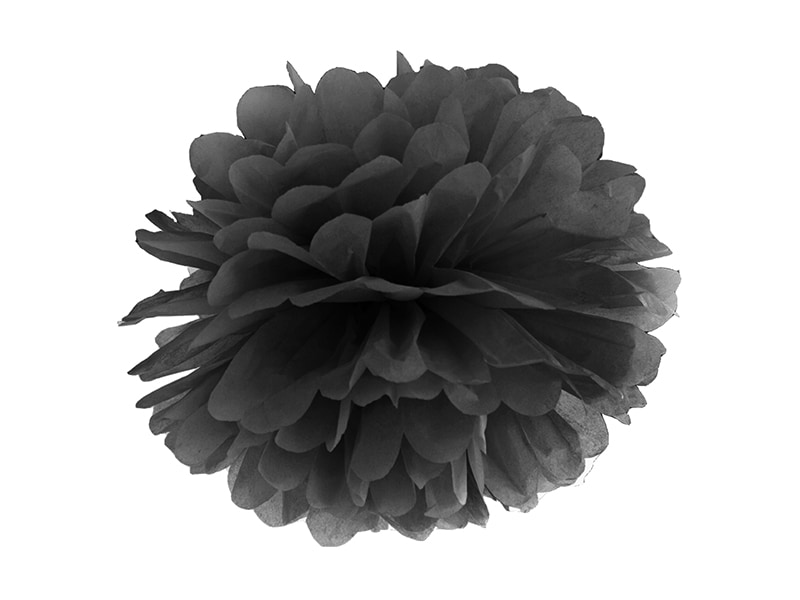 Pompon Zwart 25 cm
