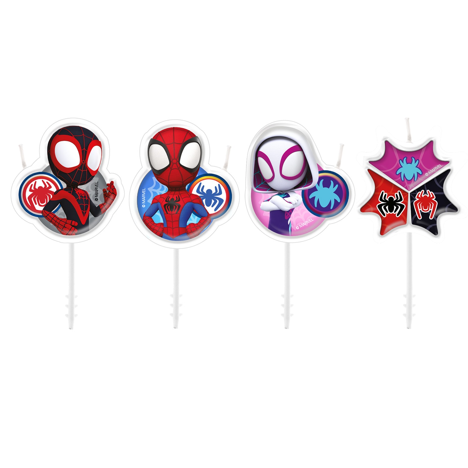 Spidey - Taartkaarsjes Picks 4 stuks