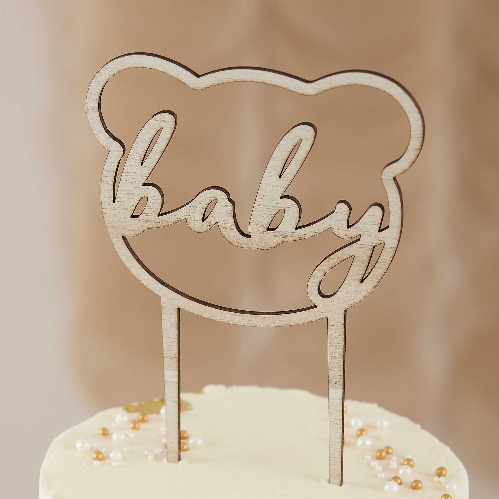 Cake Topper - Teddybeer Babyshower